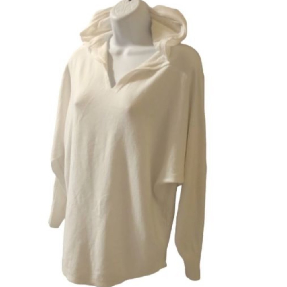 Aaeda Soft V Neck Hooded Sweater Womens Large Kimono Long Sleeves Size S